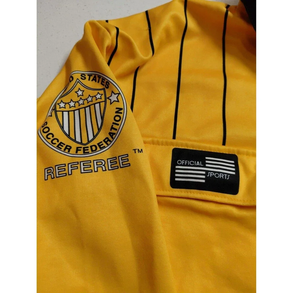 Official Sports USSF Soccer Referee Program Jersey Yellow Long Sleeve Medium M